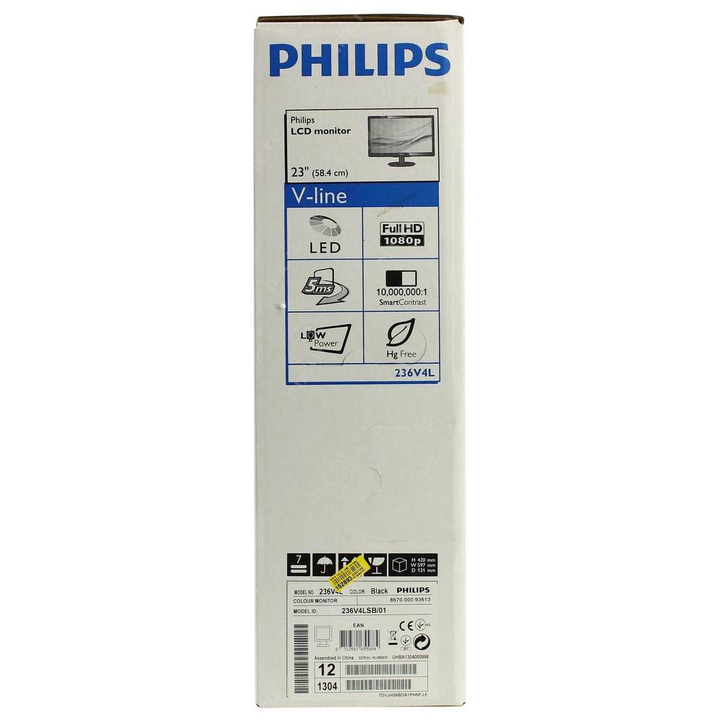 Жк монитор 23.6" philips 247e4lsb — купить, цена и характеристики, отзывы