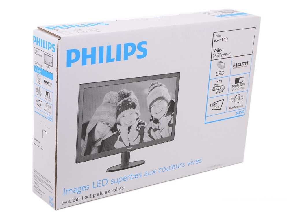 Монитор Philips 243V5LAB - подробные характеристики обзоры видео фото Цены в интернет-магазинах где можно купить монитор Philips 243V5LAB