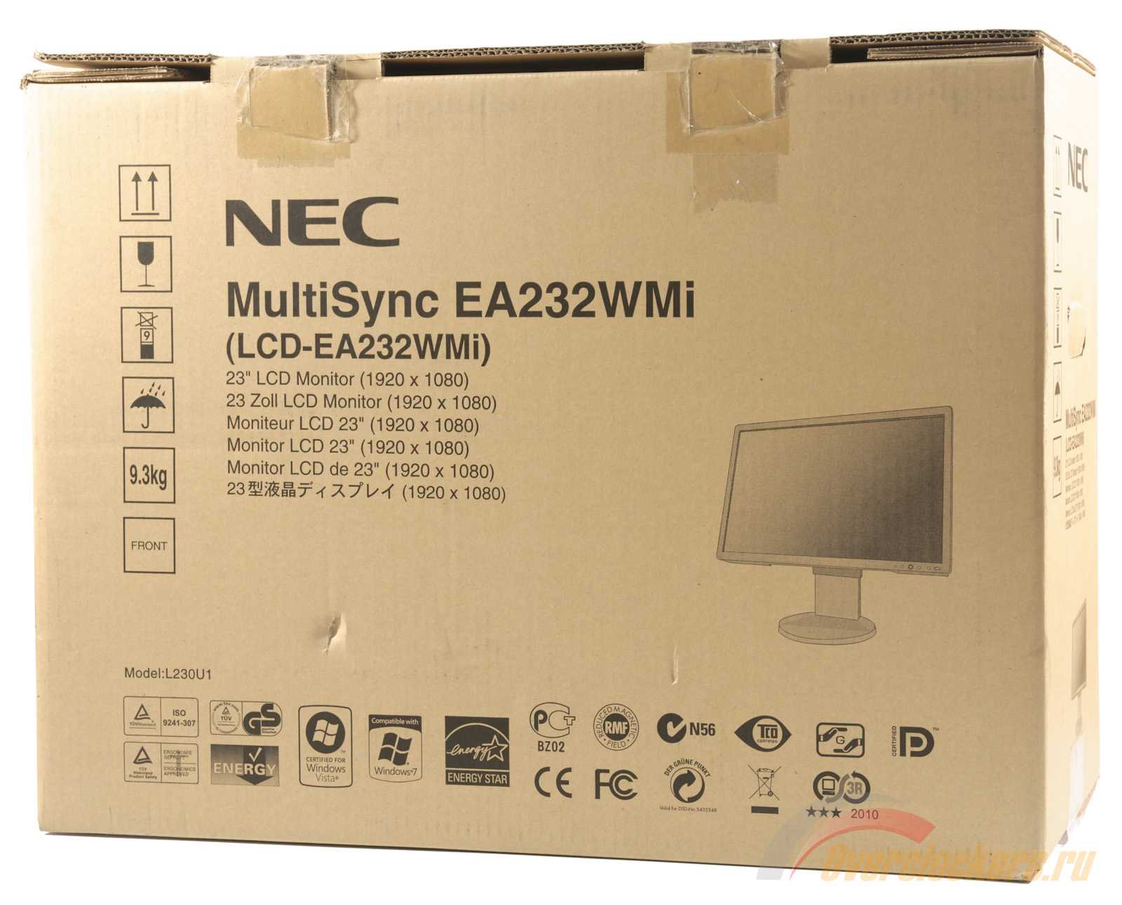 Nec multisync ea232wmi - описание, характеристики, тест, отзывы, цены, фото