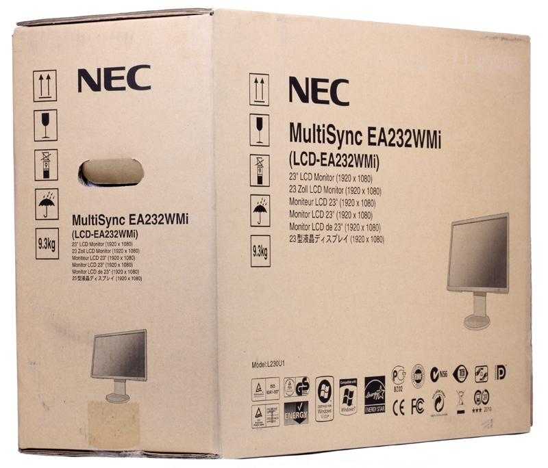 Монитор NEC MultiSync EA232WMi - подробные характеристики обзоры видео фото Цены в интернет-магазинах где можно купить монитор NEC MultiSync EA232WMi