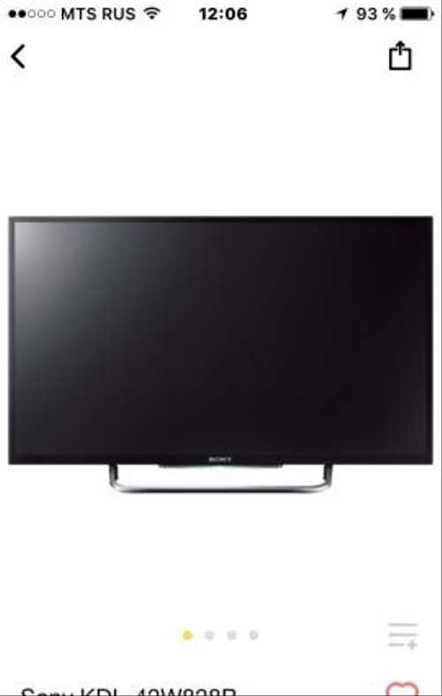 Телевизор Sony KDL-42W808A - подробные характеристики обзоры видео фото Цены в интернет-магазинах где можно купить телевизор Sony KDL-42W808A